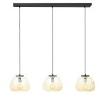 Brilliant Kaizen Pendellampa Glas Pendellampa Metall Svart Beige | Passande för 3x E27