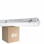 Flerpack 6x Ledvance LED Fukttät Armatur MT Gen 3 IP65 | Passande för 2x60cm LED Rör